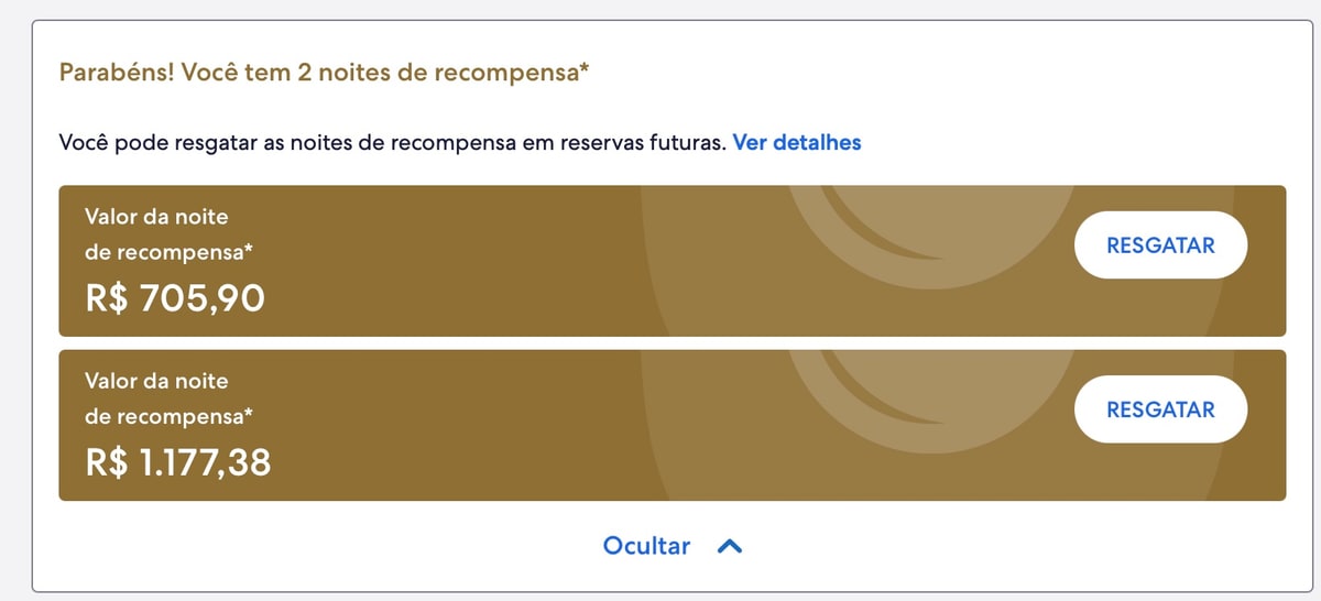 Já temos algumas noites de recompensa pra usar!
